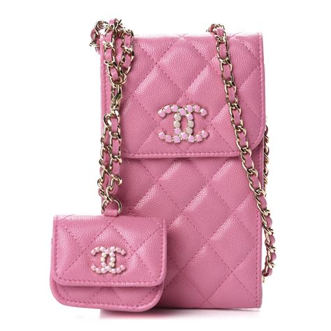 CHANEL PHONE & AIRPODS PRO CASE WITH CHAIN 